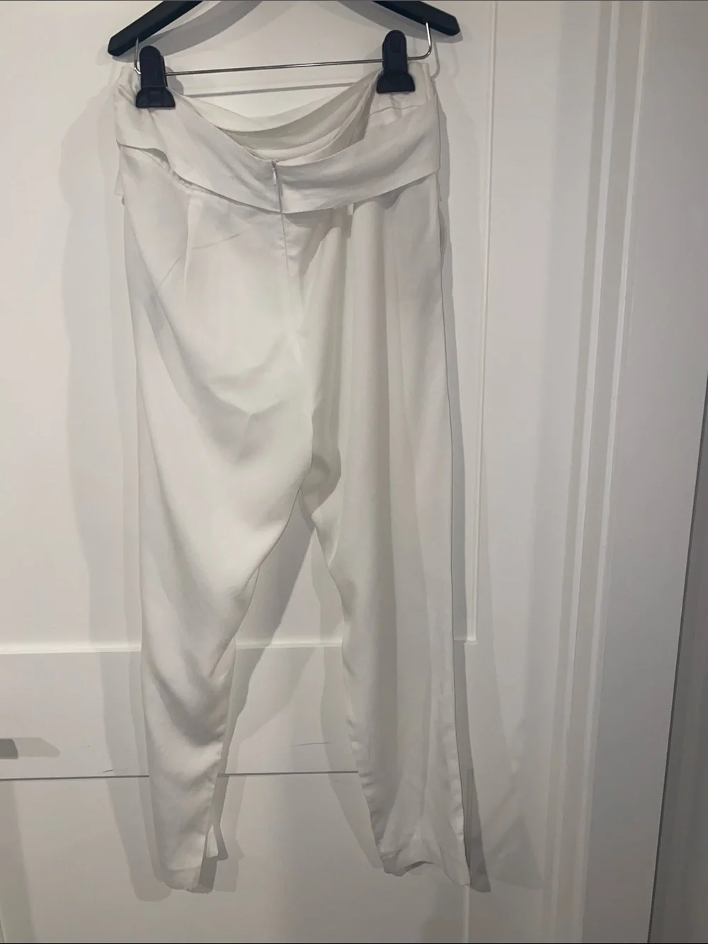 Zara White Linen Draped Harem Pants- Large. Never worn.
